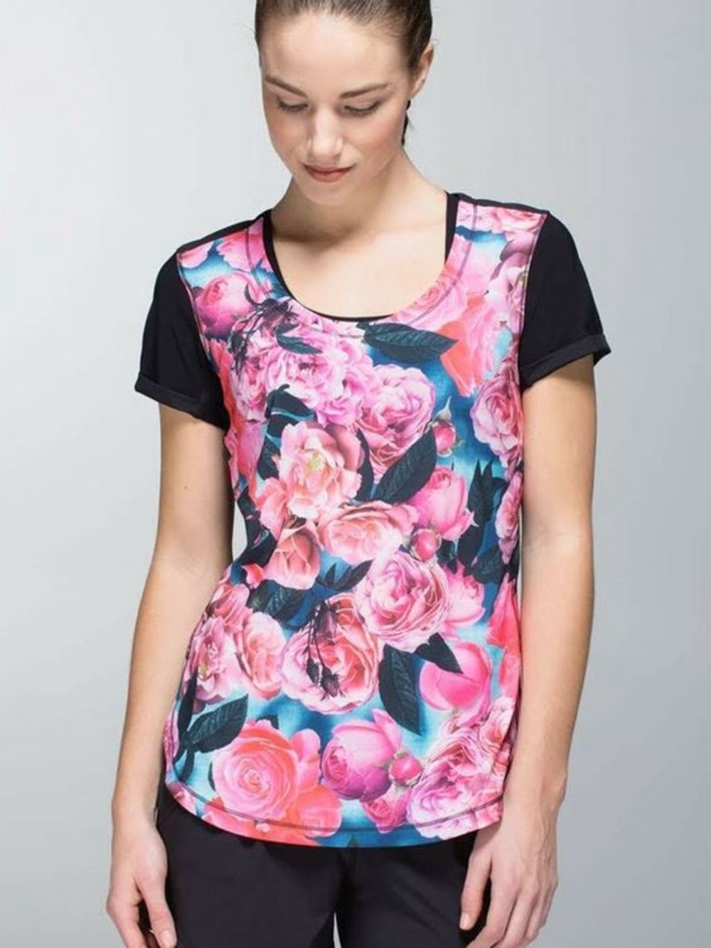 Lululemon Lightened Up Short Sleeve T-Shirt - Secret Garden/Black